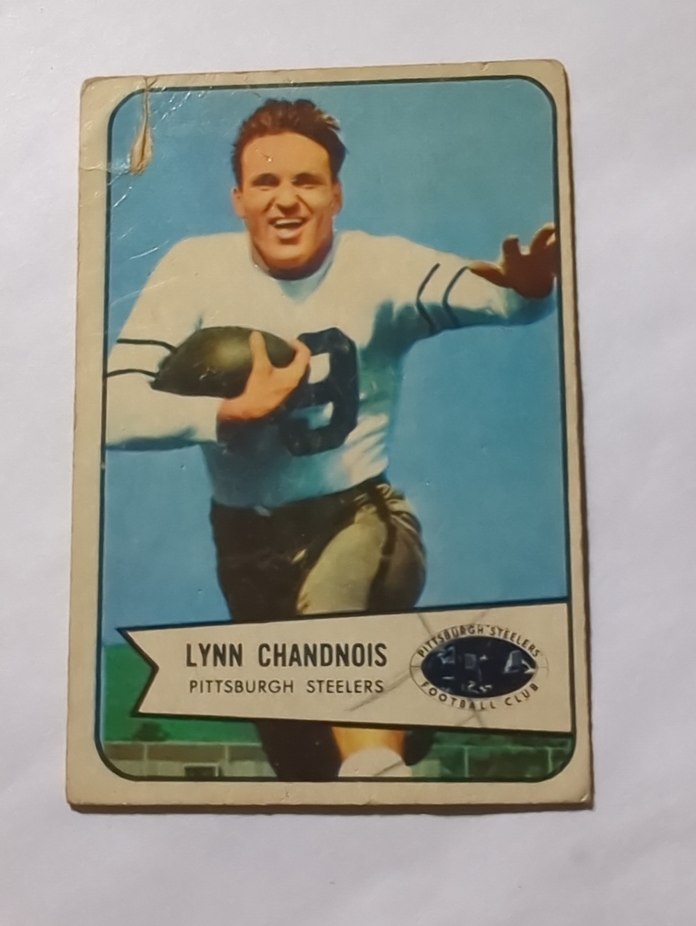 1954 Bowman #49a Lynn Chandnois Pittsburgh Steelers FOOTBALL Card 3L